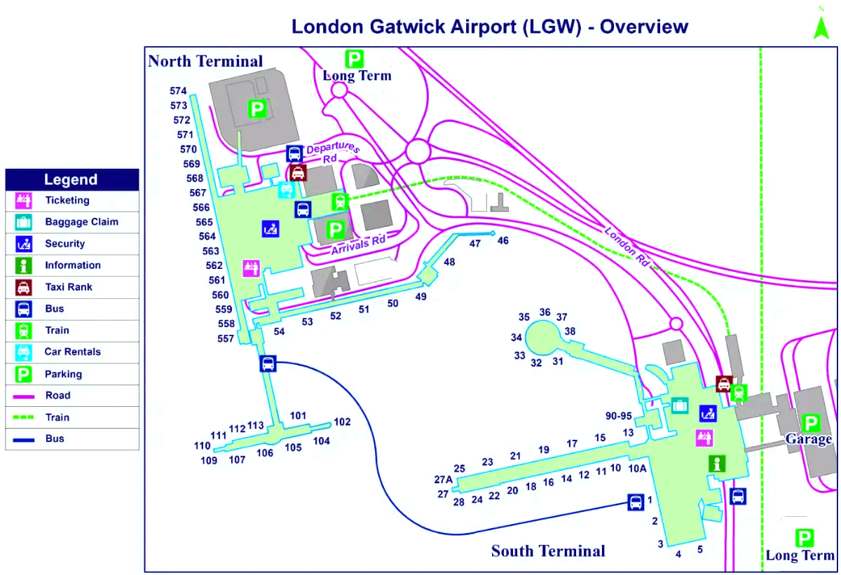 Londýnské letiště Gatwick