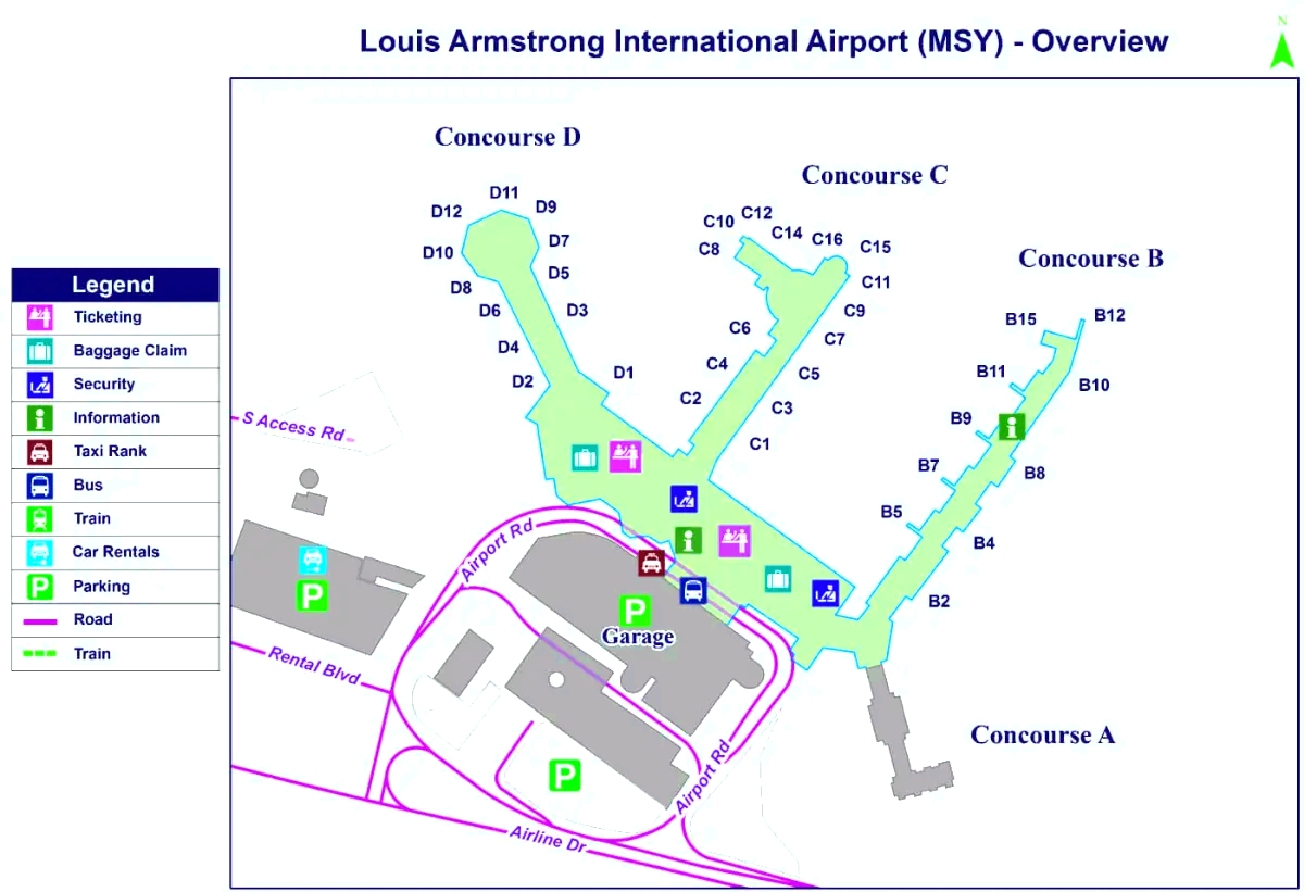 Louis Armstrong mezinárodní letiště New Orleans